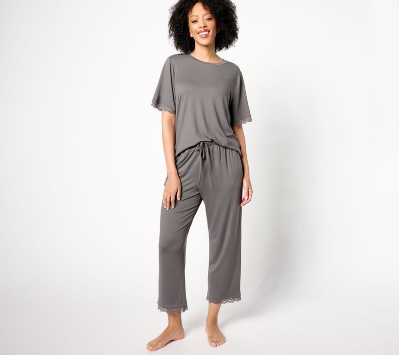 Berkshire Homewear Silky Smooth & Lace Capri Pajama Set — View 13