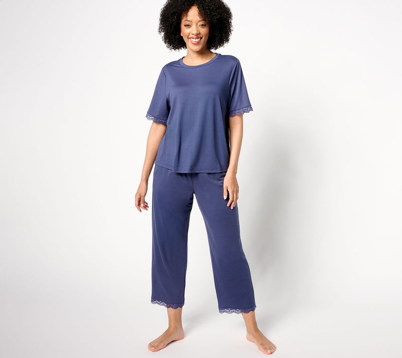 Berkshire Homewear Silky Smooth & Lace Capri Pajama Set — View 3