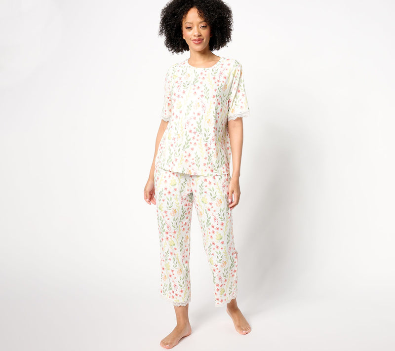 Berkshire Homewear Silky Smooth & Lace Capri Pajama Set — View 15