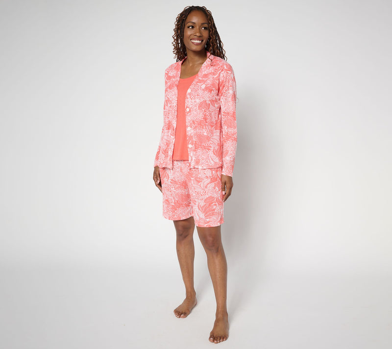 Sunday Brunch Pointelle Cardigan, Tee, & Short Lounge Set — View 12