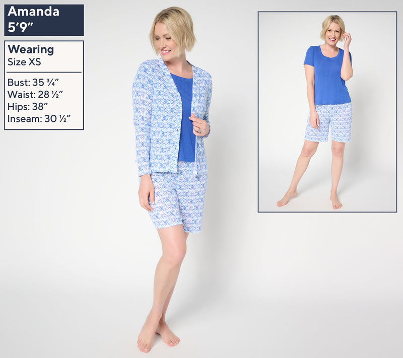 Sunday Brunch Pointelle Cardigan, Tee, & Short Lounge Set — View 7