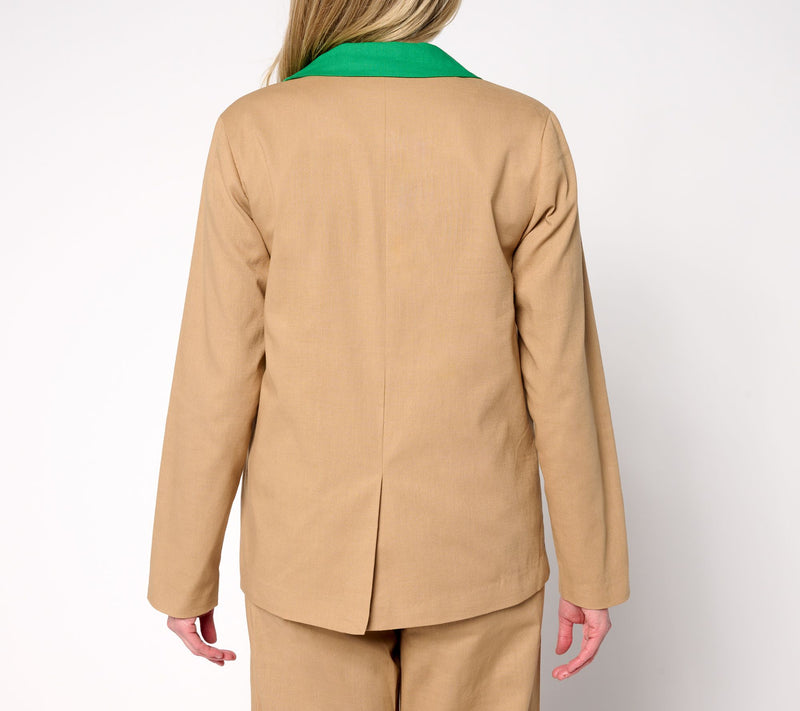 by Stacy London Color Blocked Cotton Blazer — View 8