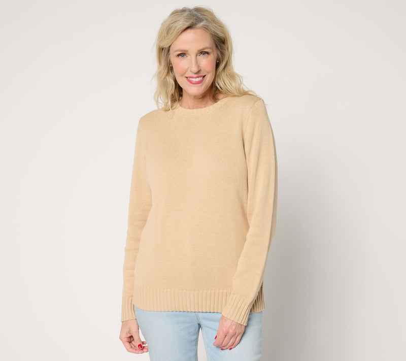 Denim & Co. Beach 100% Cotton Sweater w/ Embroidery — View 12