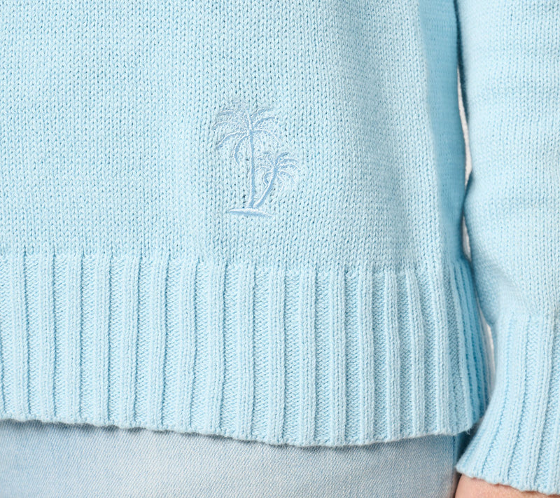 Denim & Co. Beach 100% Cotton Sweater w/ Embroidery — View 6