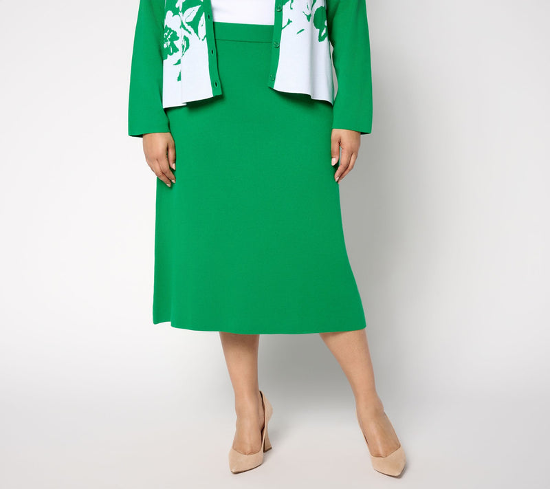 by Stacy London Cotton Knit A-Line Midi Skirt — View 4