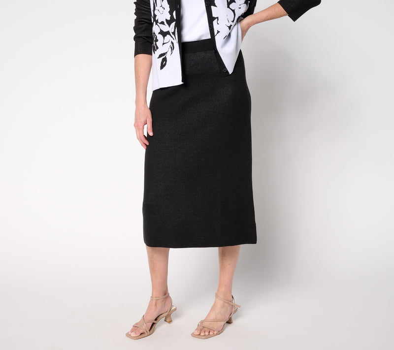 by Stacy London Cotton Knit A-Line Midi Skirt — View 13