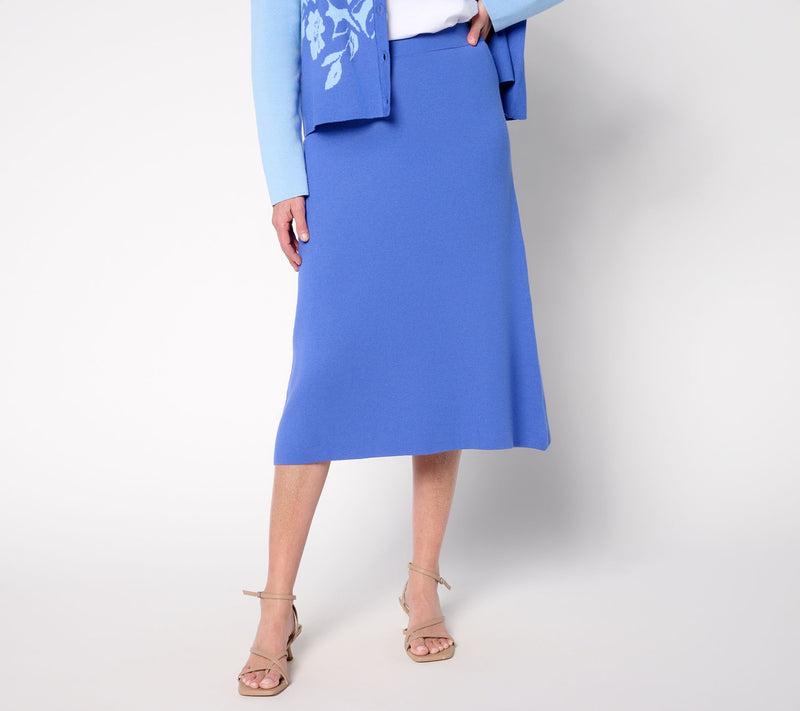 by Stacy London Cotton Knit A-Line Midi Skirt — View 2