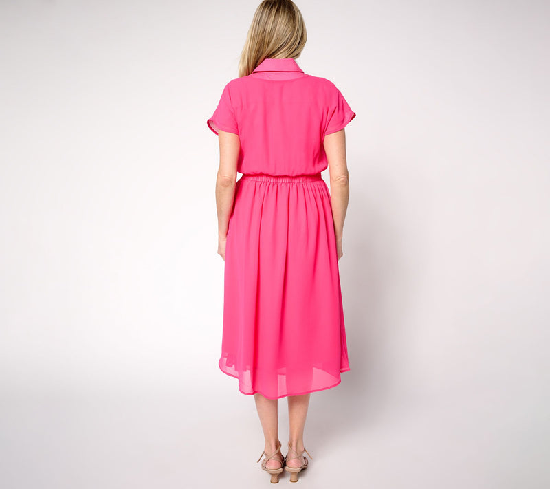 by Stacy London Regular Jersey Dress with Chiffon Overlay — View 10