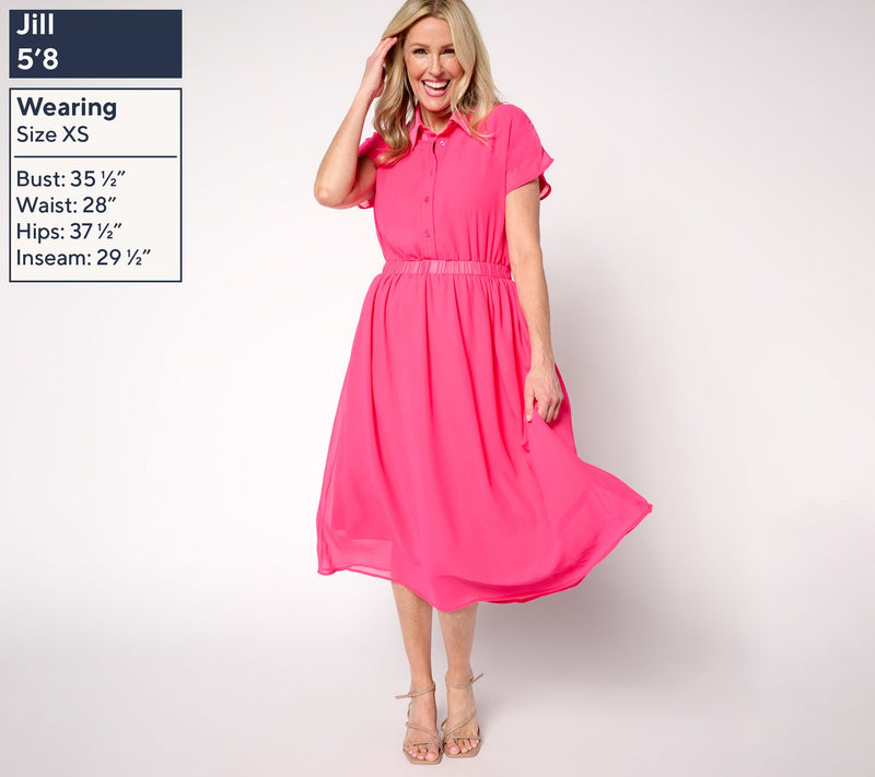 by Stacy London Petite Jersey Dress with Chiffon Overlay — View 9