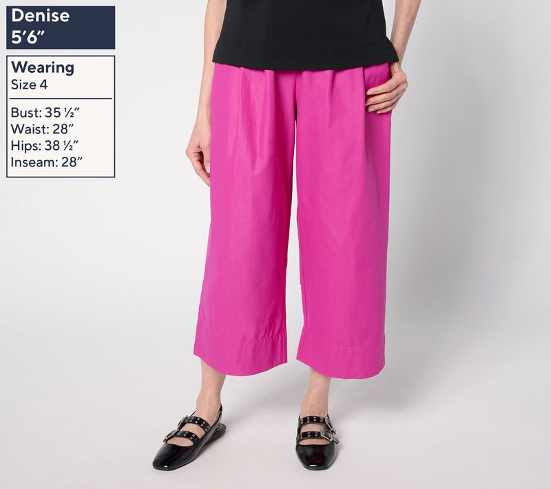 Carla Rockmore Collection Petite Wide- Leg Taffetta Crop Pants — View 9