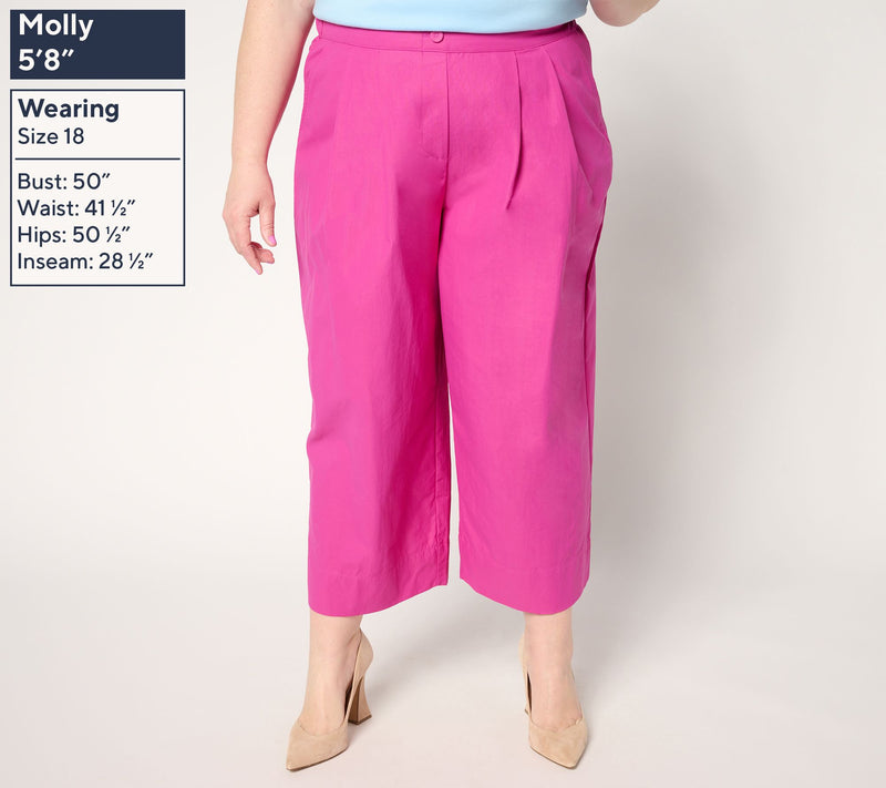 Carla Rockmore Collection Petite Wide- Leg Taffetta Crop Pants — View 8