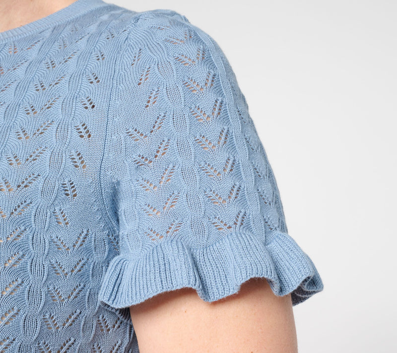 Me by Jennie Garth Rhonda Pointelle Short Sleeve Sweater — View 14