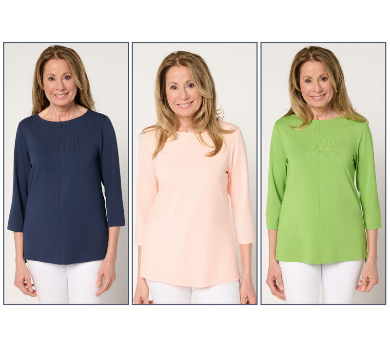 Denim & Co. Essentials So Soft Jersey 3-Pack Boat Neck Tops — View 9