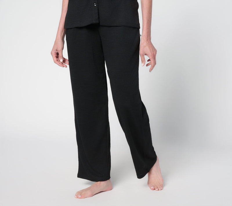 Cuddl Duds Slub Knit Straight Leg Lounge Pant — View 3