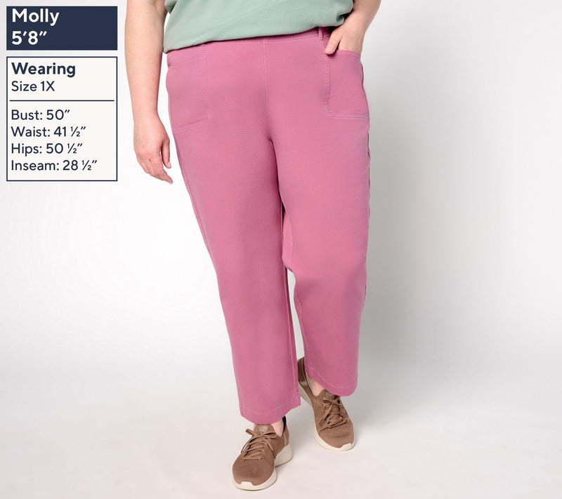 AnyBody Regular All-Stretch Twill Straight Leg Ankle Pants — View 14