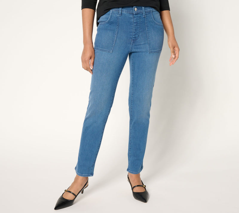 Women with Control Regular Contour Curves Straight Leg Jeans — View 7
