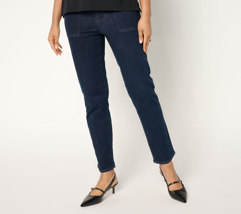 Women with Control Petite Contour Curves Straight Leg Jeans — Main view