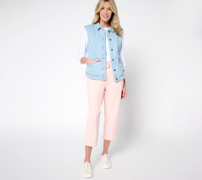 AnyBody Tall All-Stretch Twill Tapered Pants with Faux D-Ring Belt — View 5