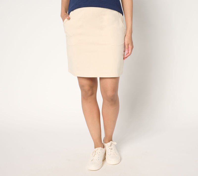 Belle by Kim Gravel Petite Preppy French Terry Skort — View 9