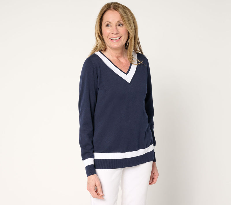 Belle by Kim Gravel Country Club Tipped Sweater — View 13