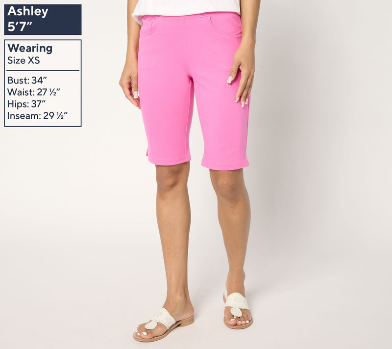 Belle by Kim Gravel Ponte 5 Pocket 11" Bermuda Shorts — View 3