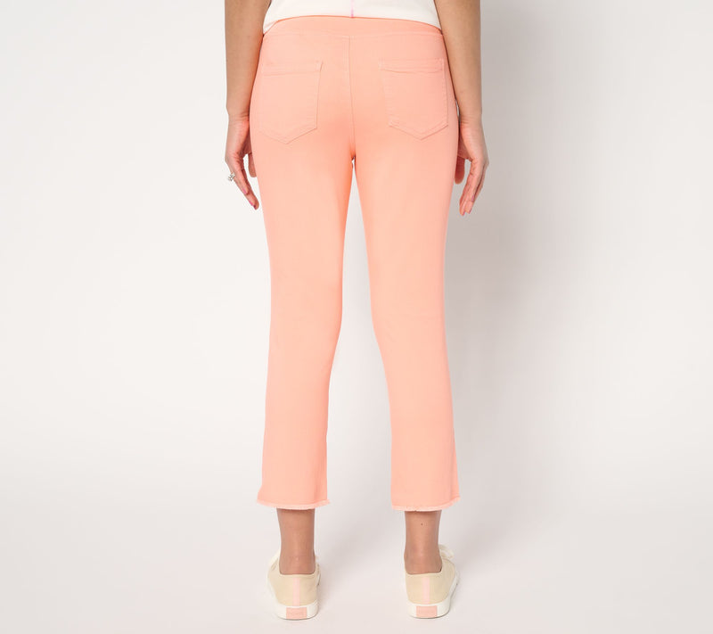 Belle by Kim Gravel Petite TripleLuxe Twill Eyelet Crop Jeans — View 5