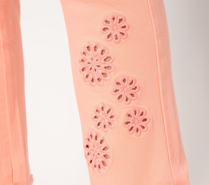 Belle by Kim Gravel Petite TripleLuxe Twill Eyelet Crop Jeans — View 7