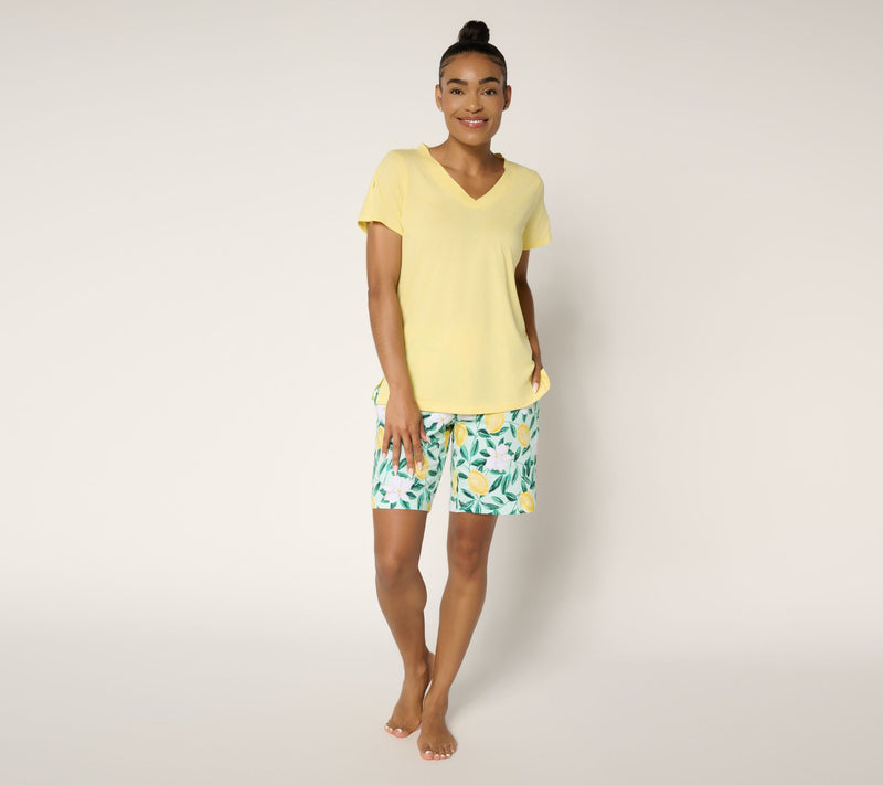 Carole Hochman Bermuda Short and T-Shirt Pajama Set — View 9