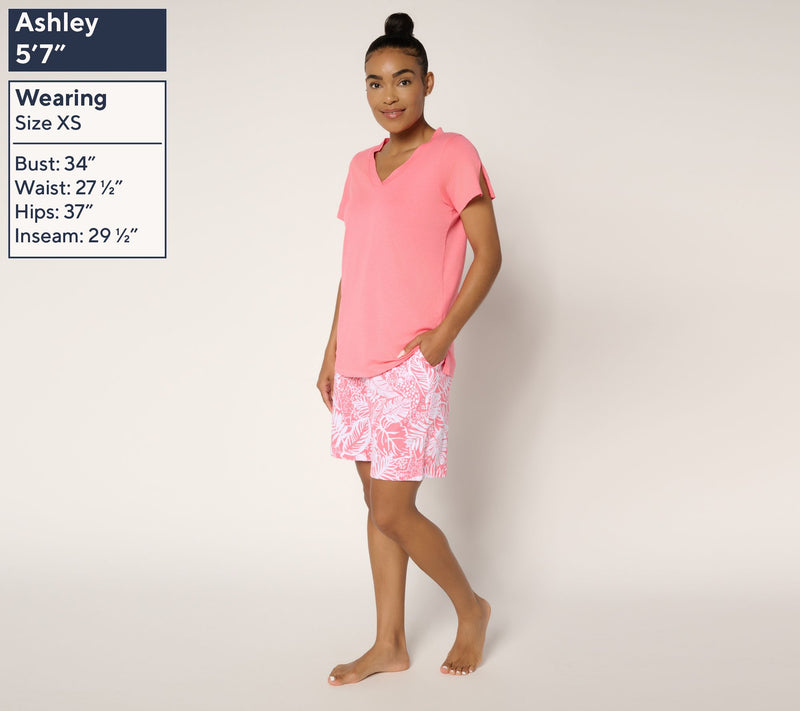 Carole Hochman Bermuda Short and T-Shirt Pajama Set — View 10