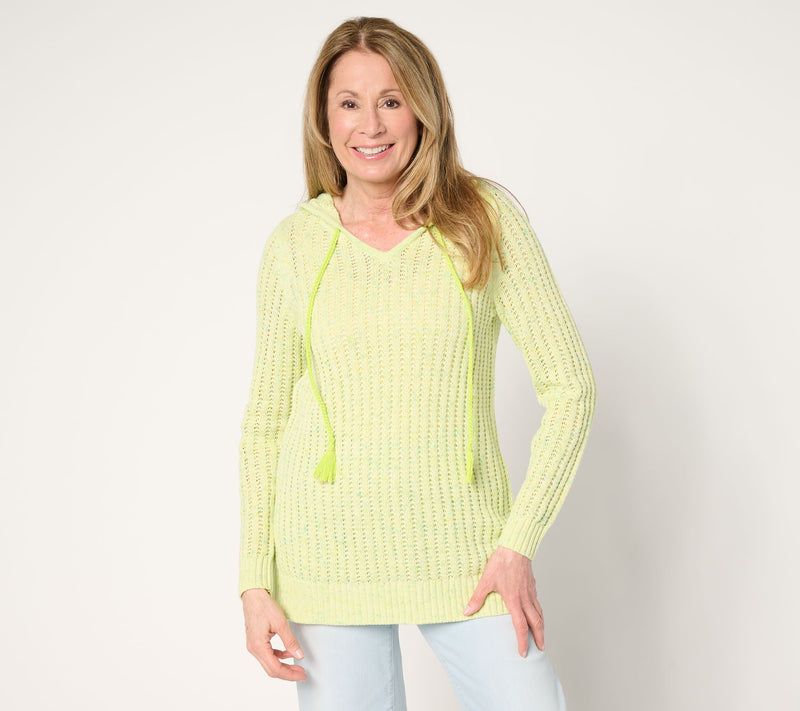 Belle Boho by Kim Gravel Rainbow Yarn Braided Tassel Hoodie — View 3