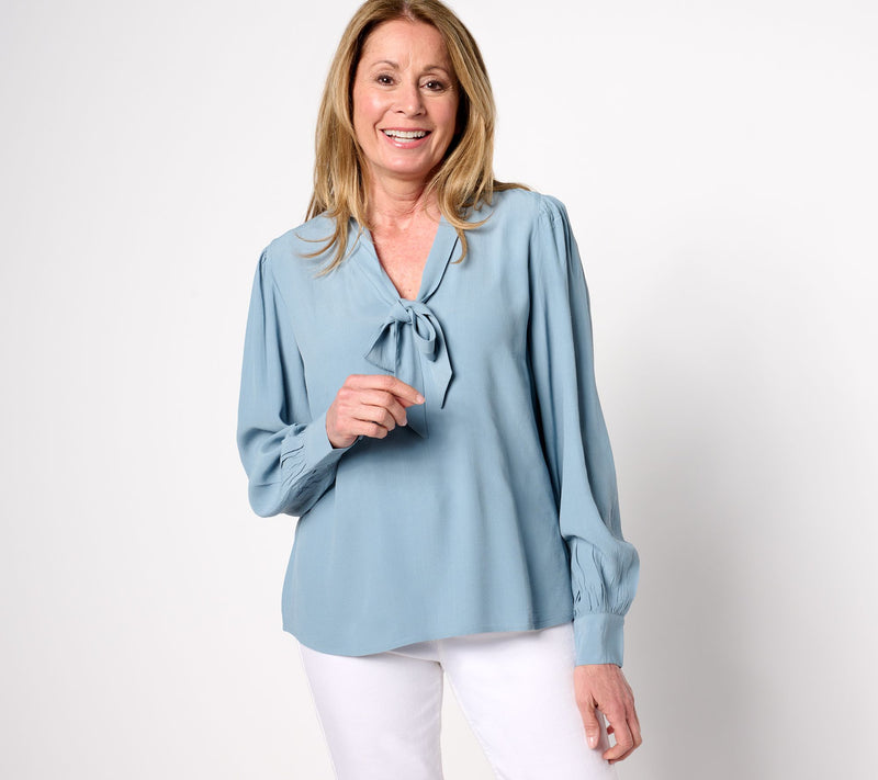Me by Jennie Garth Petra Tie Blouse — Main view