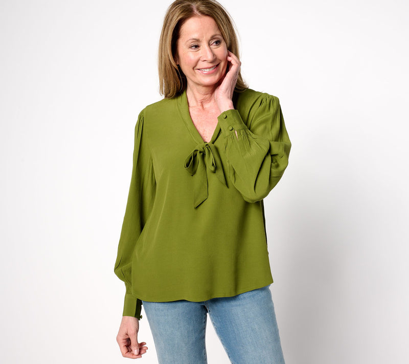 Me by Jennie Garth Petra Tie Blouse — View 13