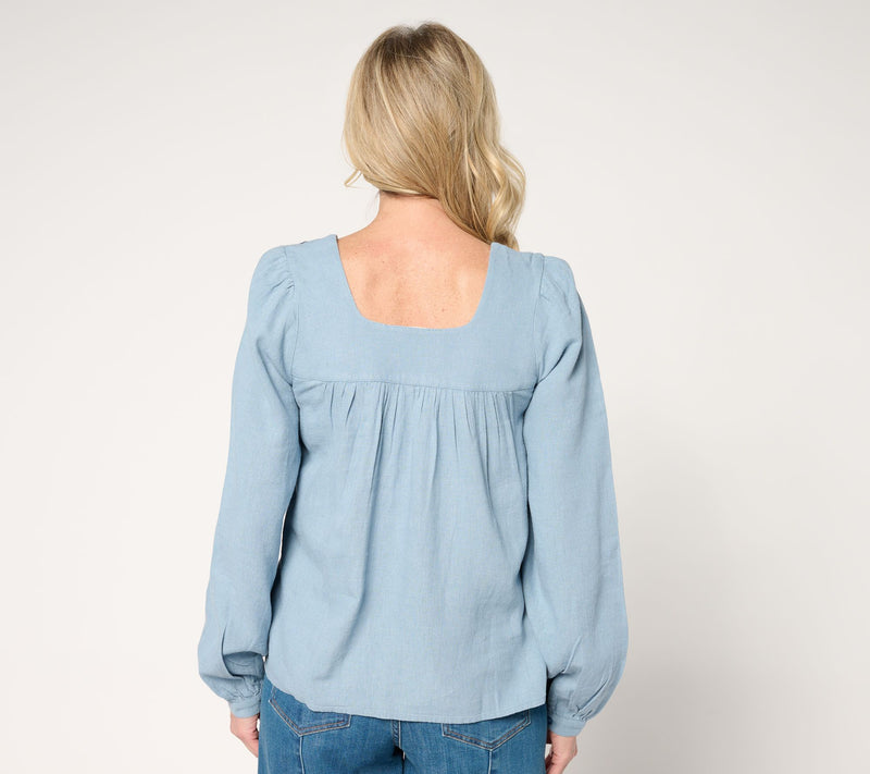 Me by Jennie Garth Linda Embroidered Blouse — View 6