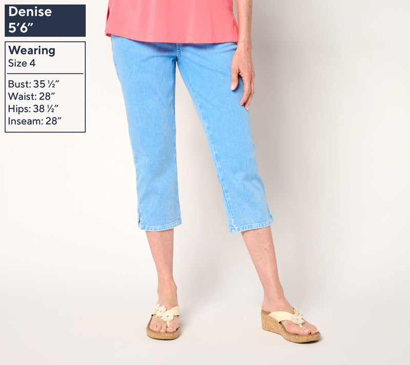 Belle by Kim Gravel Regular Delray Denim Capri Pant — View 15