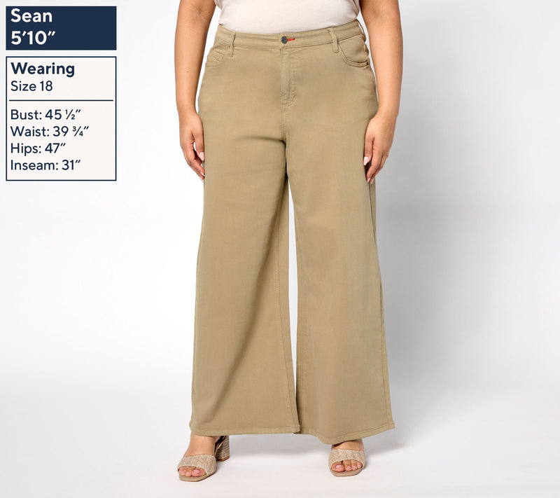 Peace Love World Regular Wide Leg Linen Denim Pant — View 2