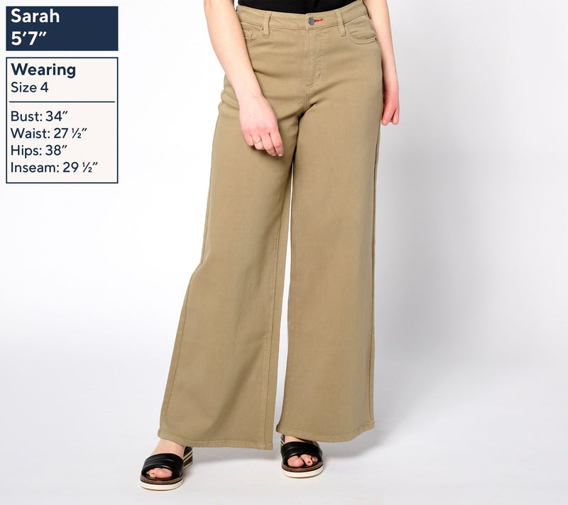 Peace Love World Regular Wide Leg Linen Denim Pant — View 3