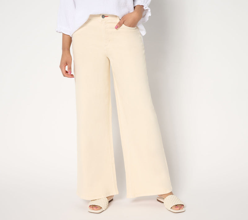 Peace Love World Petite Wide Leg Linen Denim Pants — View 11