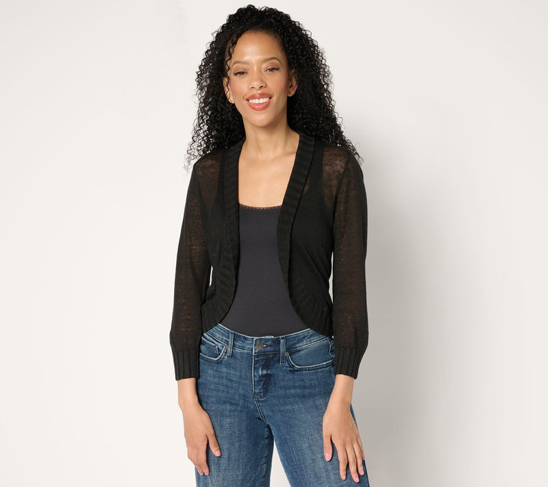 NIC+ZOE Bolero Cardigan with Rib Detailing — View 11
