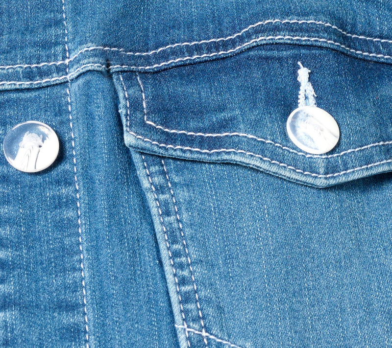 Belle by Kim Gravel TripleLuxe Denim Topstitch Jean Jacket — View 5