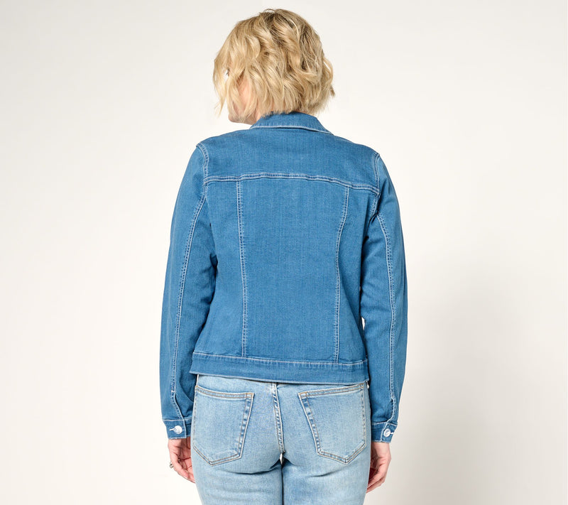 Belle by Kim Gravel TripleLuxe Denim Topstitch Jean Jacket — View 3