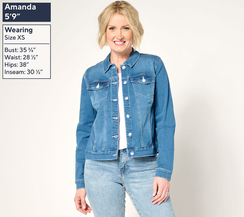 Belle by Kim Gravel TripleLuxe Denim Topstitch Jean Jacket — View 2