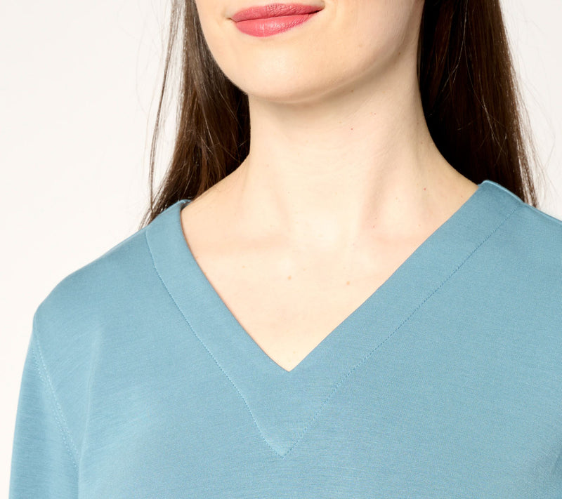 Belle by Kim Gravel ScubaLuxe Sunset Hues V Neck Pullover — View 6