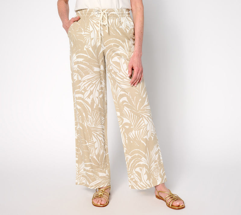Belle by Kim Gravel Regular Cabana Knit Full Length Beach Pants — View 9