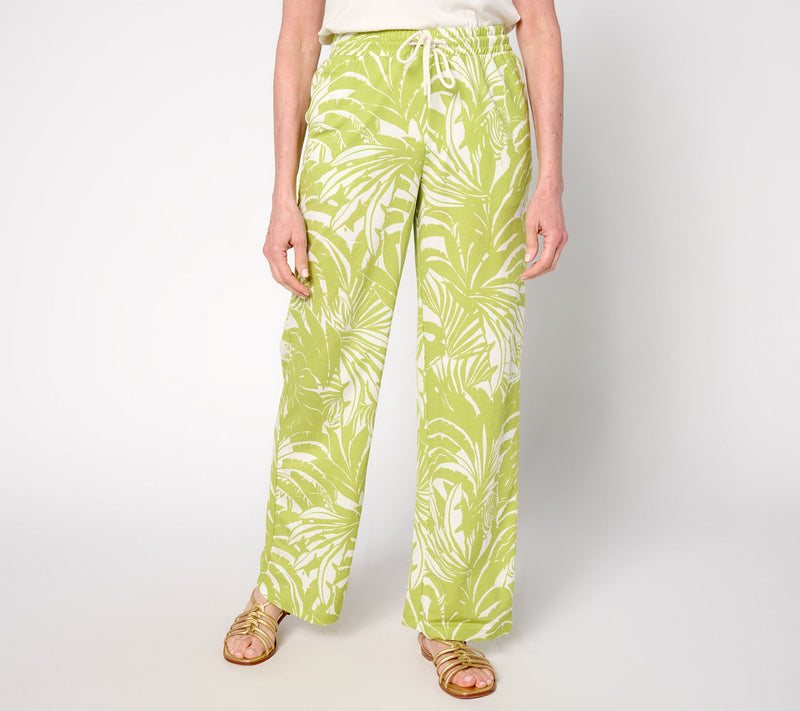 Belle by Kim Gravel Regular Cabana Knit Full Length Beach Pants — View 3