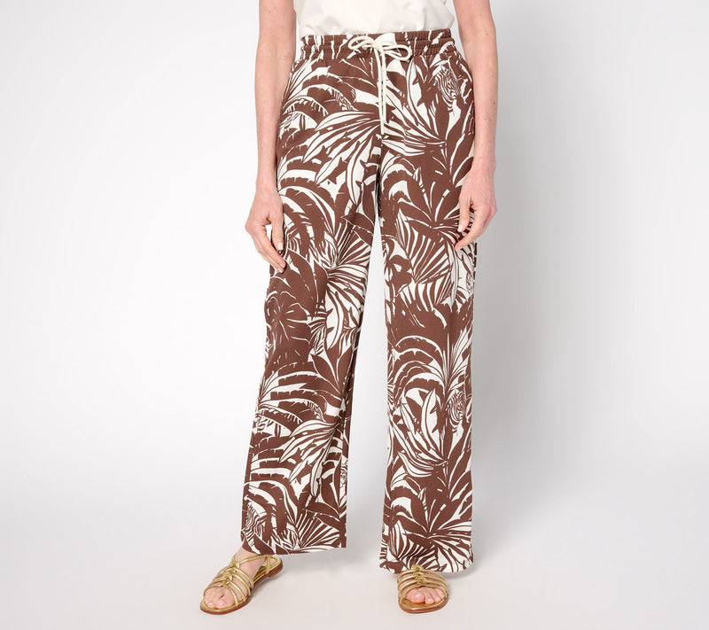 Belle by Kim Gravel Regular Cabana Knit Full Length Beach Pants — View 5