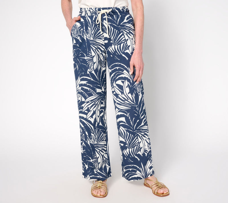 Belle by Kim Gravel Petite Cabana Knit Full Length Beach Pants — View 7