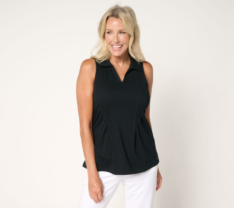 Cuddl Duds Cottonwear+ Collared Tank — View 5