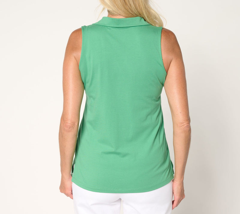 Cuddl Duds Cottonwear+ Collared Tank — View 11
