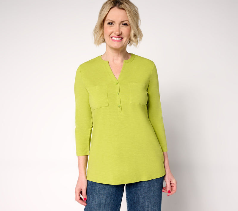 Belle by Kim Gravel Safari and Away Slub Knit Utility Henley — View 17