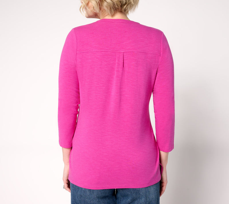 Belle by Kim Gravel Safari and Away Slub Knit Utility Henley — View 4